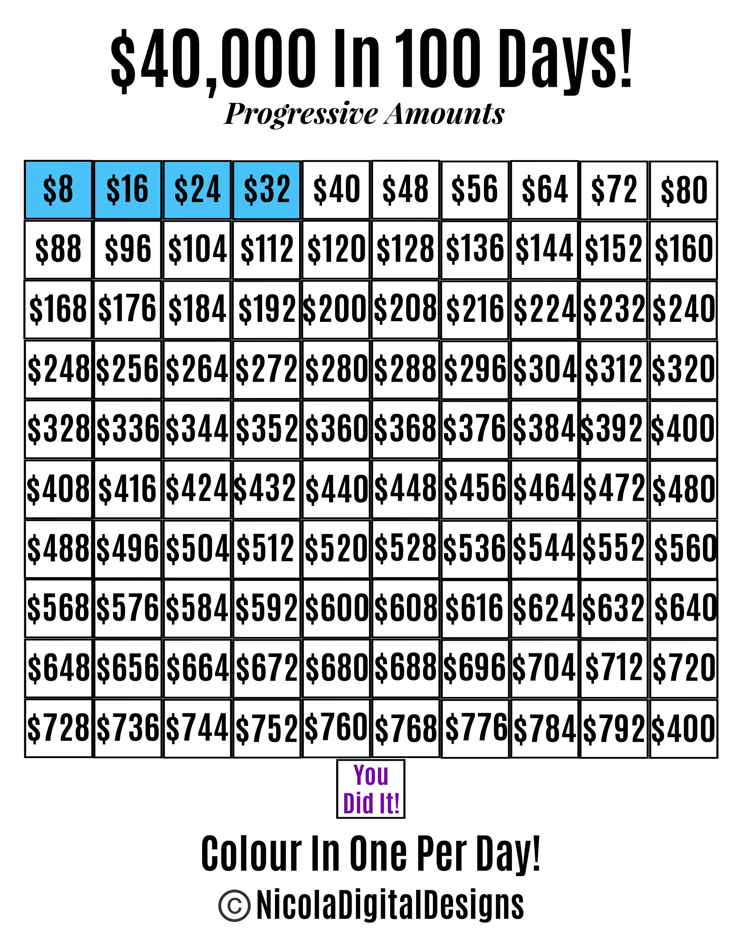 国内初の直営店 40,000 Money 100 in 40,000 Save / Printable Challenge Saving 財布・ケース・小物入れ
