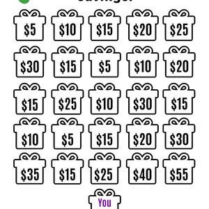 500 Christmas Savings Printable, 500 Money Savings Challenge Printable ...