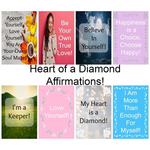 Afirmaciones de Corazón de Diamante (Imprimibles) / Descarga digital / Afirmación de mentalidad (Imprimible) / Afirmación de mentalidad (Imprimible)