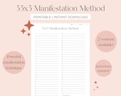 55x5 Method for Manifesting, 55x5 Manifestation Planner, Law of Attraction Workbook, Manifest Planner, Printable Download