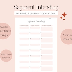 Abraham Hicks Segment Intending, Manifest Planner Esther Hicks, Ask and It is Given Worksheet, LOA Worksheet PDF