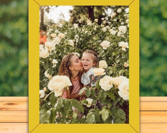 Table Top Photo Frame Wood 5x7 Bright Colored Photo Accessories