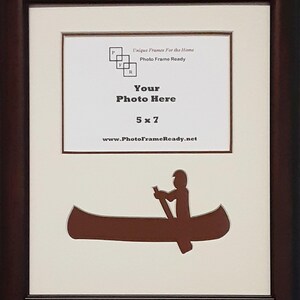 Wall Hanging Canoe 14x12 Brown Photo Frame Holds 5x7 Photo