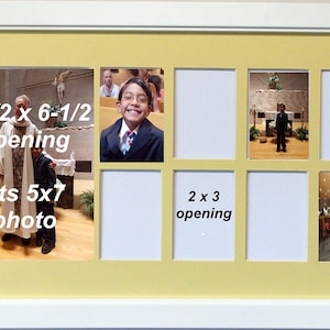 Children's Nursery or Special Events Collage Photo Frame - 8- 2x3 & 1- 5x7 Openings