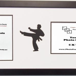 Wall Hanging Martial Arts Photo Frame Holds 5x7 Photos Black Frame