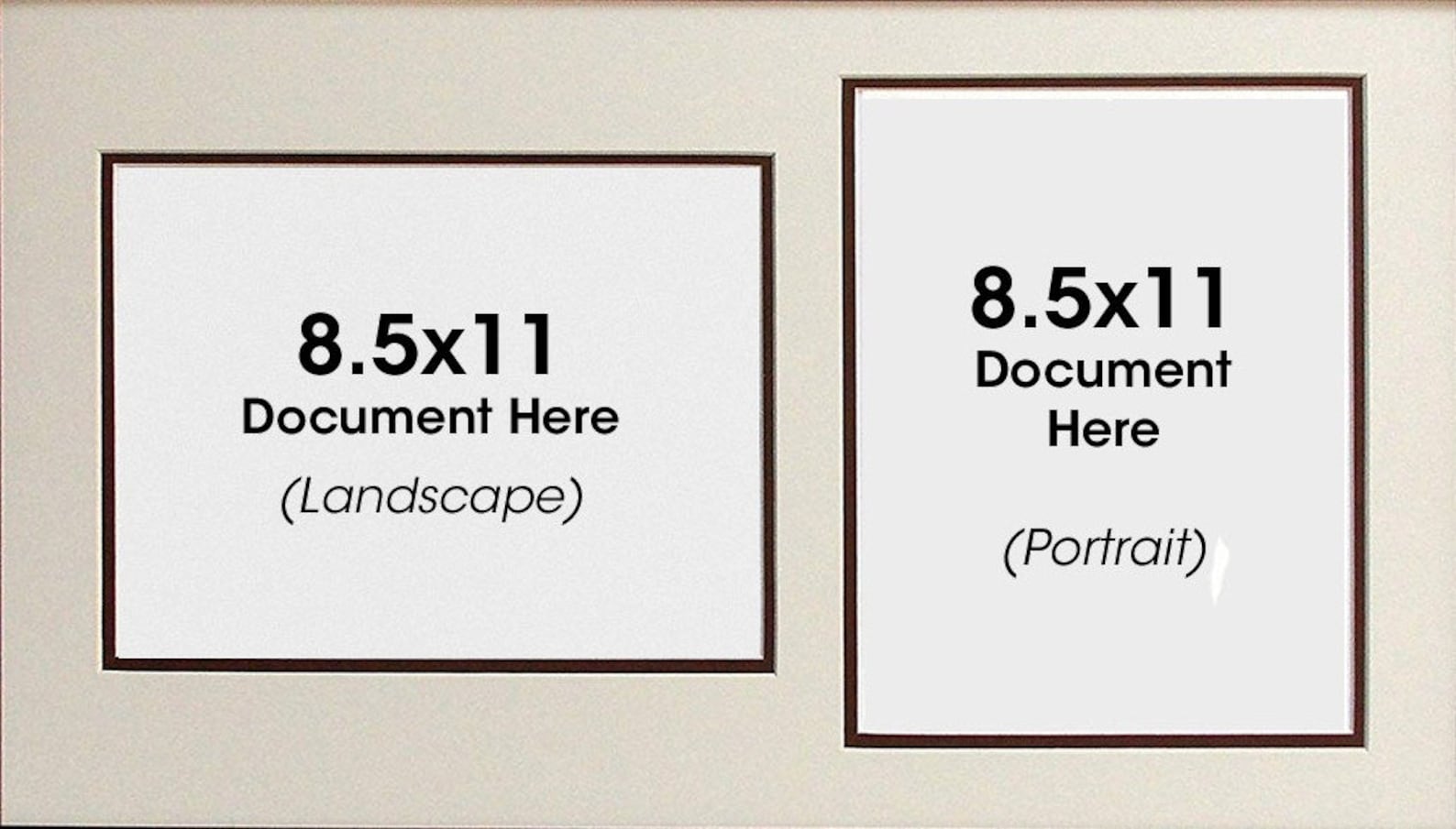 Double Diploma Document Certificate Openings Wood Picture Frame for Two ...