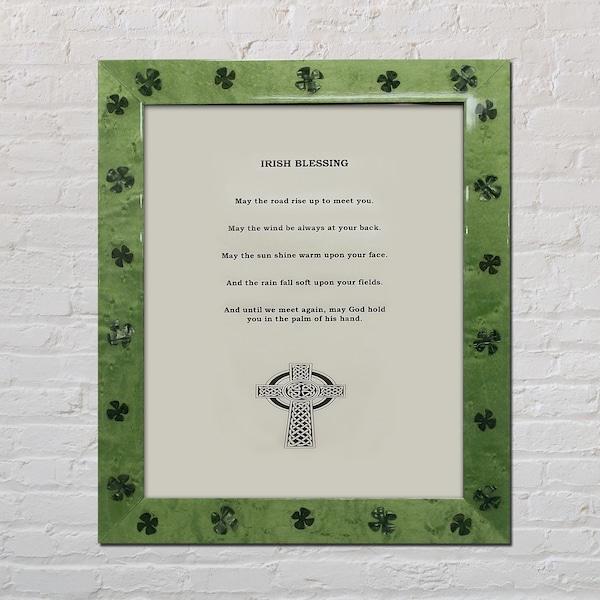 Irish Blessing Shamrock Picture Frame Celtic Wall Decor 8x10