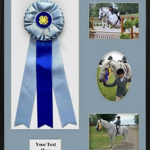 Ribbon Display Box and Three 5x7 Photos - Black and Blue