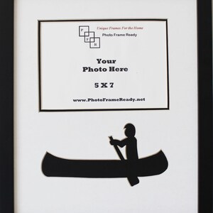 Wall Hanging Canoe 14x11 Black Photo Frame Holds 5x7 Photo