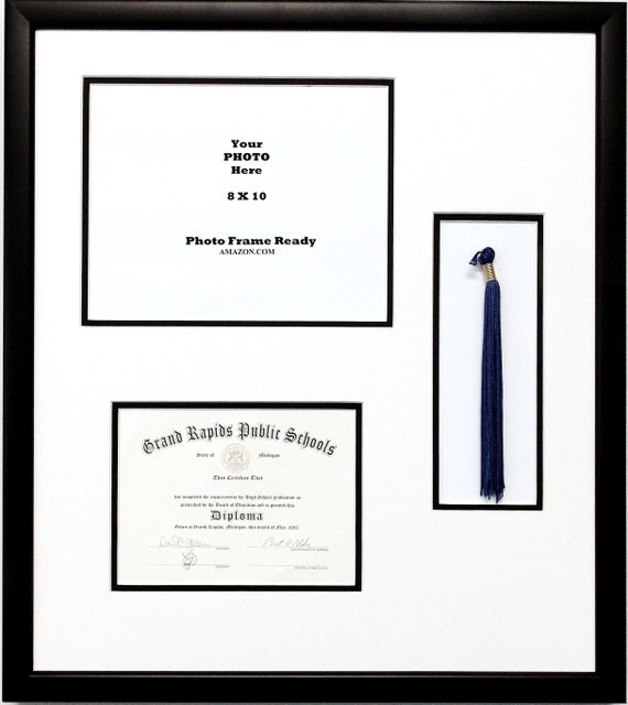 8x10 certificates, documents or photo opening with 6x8 opening frame White  and Black