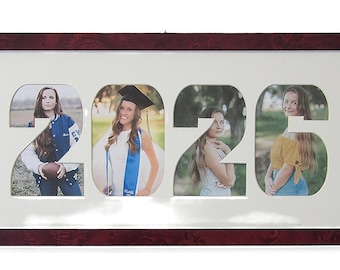 Graduation Photo Collage Frame: 4 - 5x7 Pictures, Class of 2022-2026