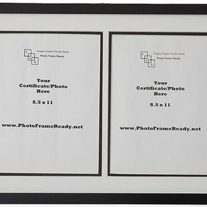 Double 8.5 x 11 Document Frame: Black or Brown Wood