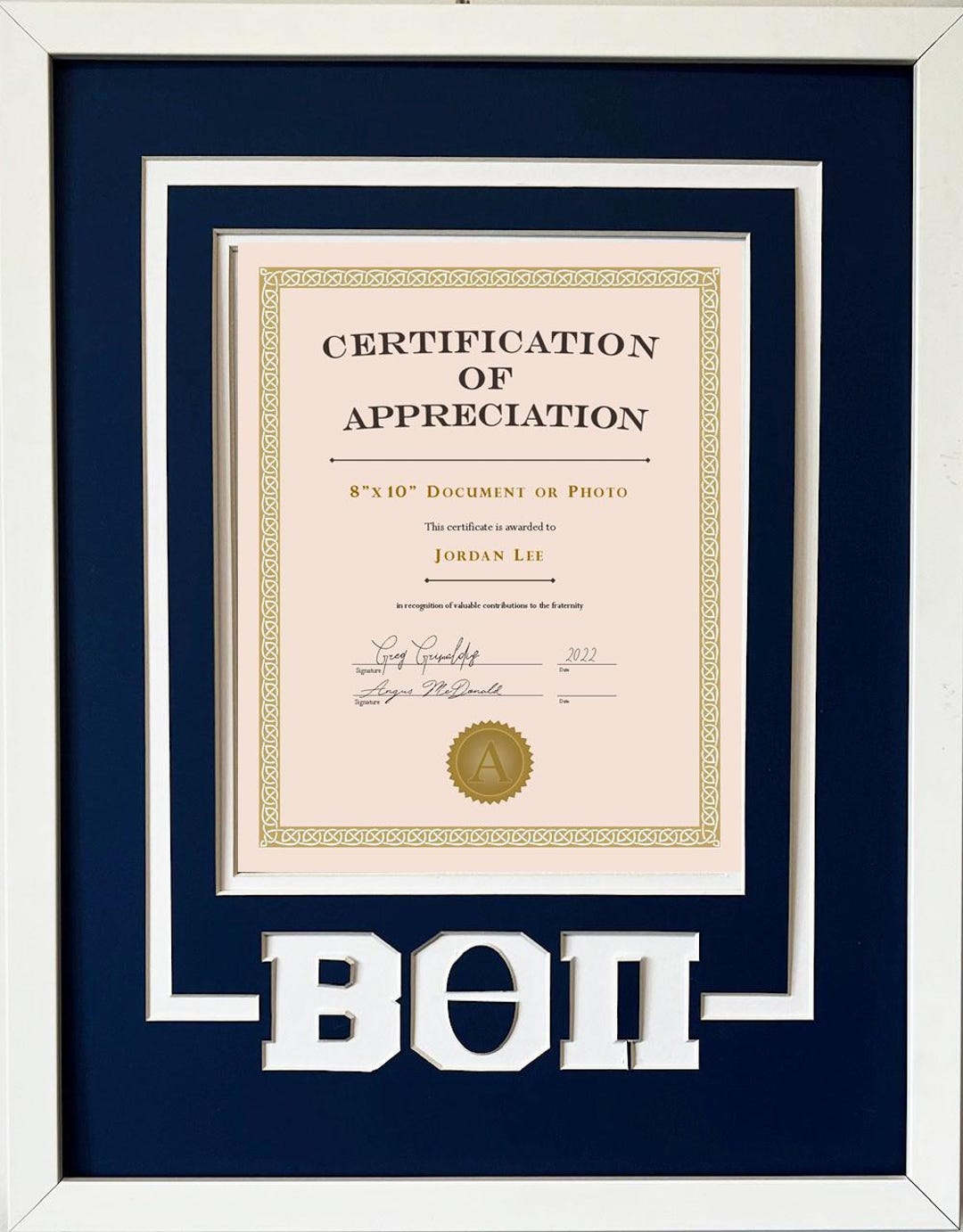 Beta Theta Pi Fraternity: Certificate or Photo Frame Wall Mount With ...