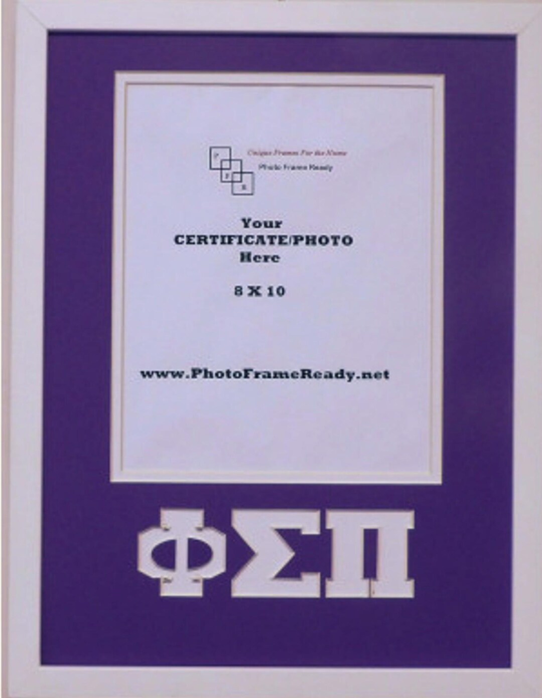 Phi Sigma Pi Fraternity Frame: 8x10 Photo/certificate, Carved Greek ...