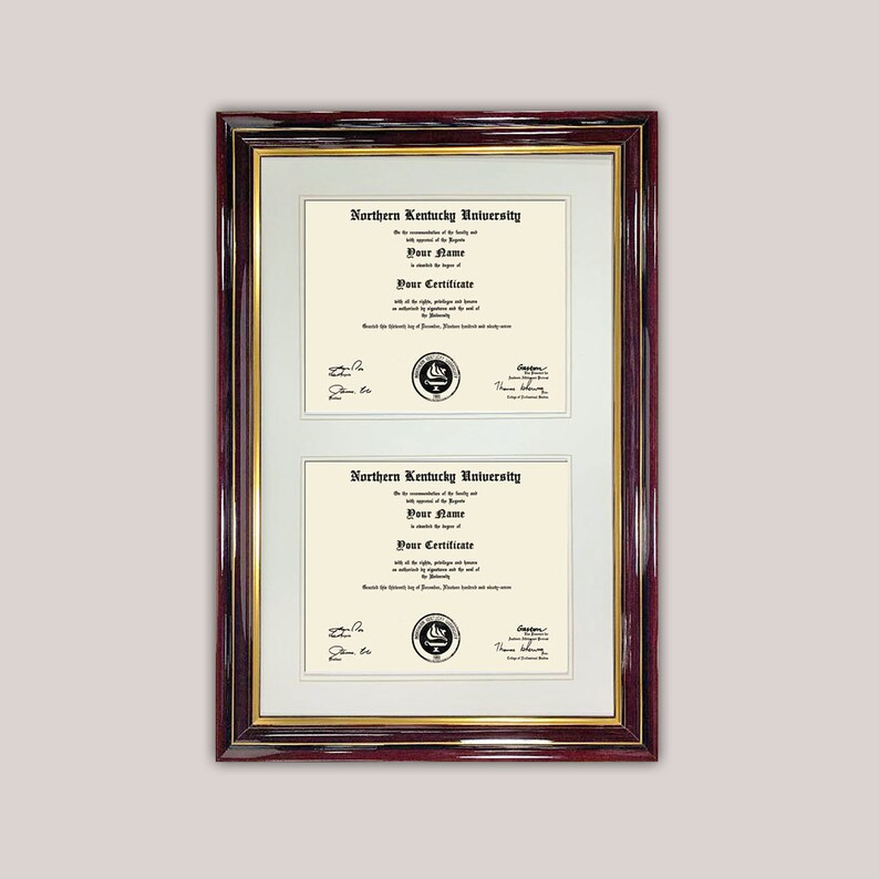 Double 8x10 Diploma/document Photo Frame With Double Crème Mats and a