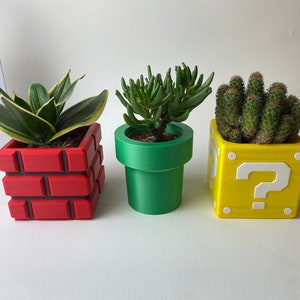 Super Mario Planters Flower Pots | Super Mario Plant | | office decor | Interior decor