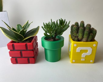 Super Mario Planters Flower Pots | Super Mario Plant | | office decor | Interior decor