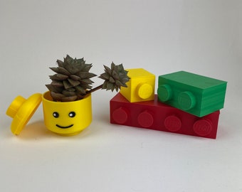 Ensemble de Briques LEGO Modulaires - Créez Vos Propres Boîtes et Pot de Fleurs Personnalisés