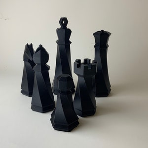 Set / whole 6 pieces set of Elegant Chess Pawns - Classic Game Pieces for Refined Decoration - Available in Large Size
