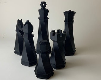 Set / whole 6 pieces set of Elegant Chess Pawns - Classic Game Pieces for Refined Decoration - Available in Large Size