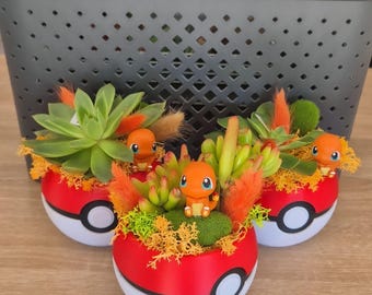 Pokémon / Pokéball Planter | Flower Pot | Pokémon | Desk Decor Home Decor