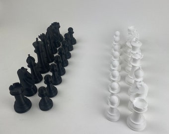Complete Games / whole 32 pieces set of Elegant Chess Pawns - Classic Game Pieces for Refined Decoration