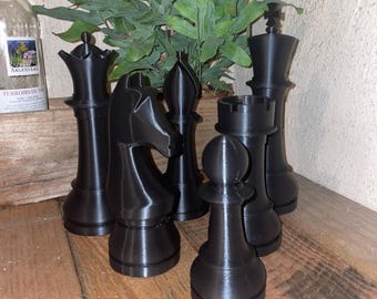 Set / whole 6 pieces set of Elegant Chess Pawns - Classic Game Pieces for Refined Decoration - Available in Large Size