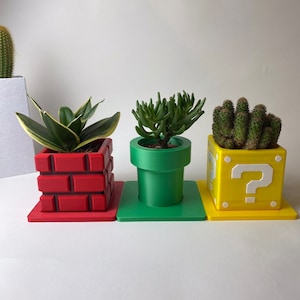 Super Mario Planters Flower Pots | Super Mario Plant | | office decor | Interior decor