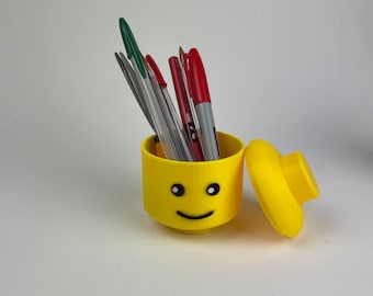 Testa di pupazzo di neve LEGO modulare - Scatola portaoggetti o vaso di fiori divertente e originale