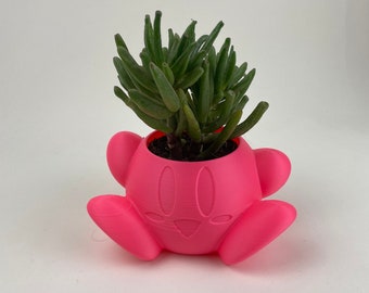 Kirby Planter Gift for Him Succulent Planter Home Decor Cute Planter Gift for Gamer Gift for Her / Kirby