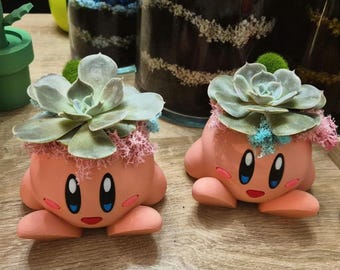 Kirby Planter Gift for Him Succulent Planter Indoor Decoration Cute Planter Gift for Gamer Gift for Her / Kirby