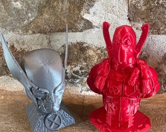 Lot of Deadpool and Wolverine Busts - 3D Marvel Collectible Figurines