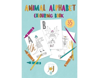 Animal Alphabet A-Z Coloring & Activity Book Printable PDF