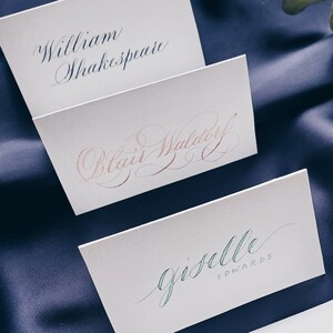 Handwritten Calligraphy Tented Wedding Place Cards/Gift Tag/Present Tag/Display Labels/Valentines gift and dinner tags image 5