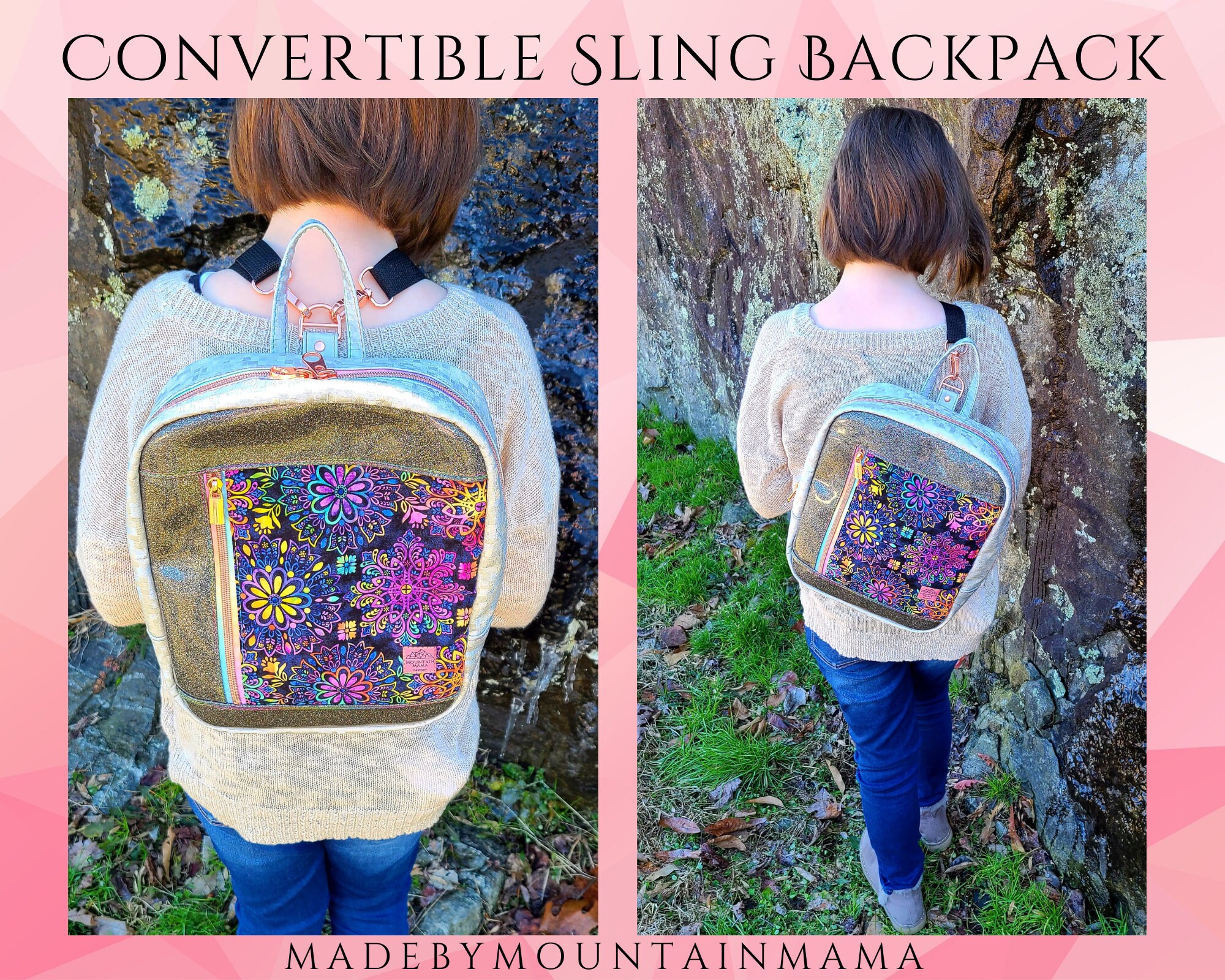 convertible backpack sling bolsa