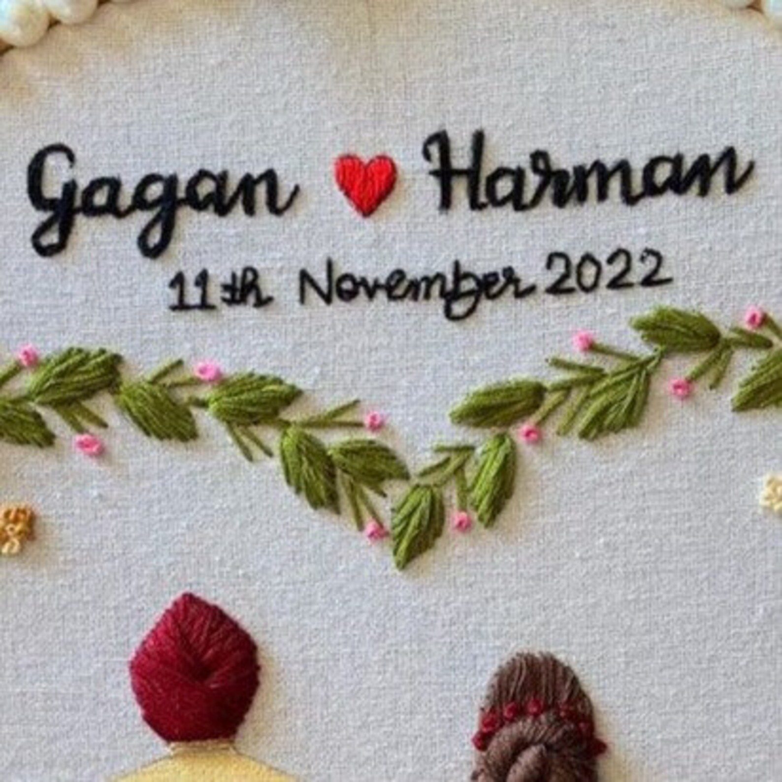 Buy Beautiful Customized Heart Wedding Hoop Art Embroidery Hoop Online