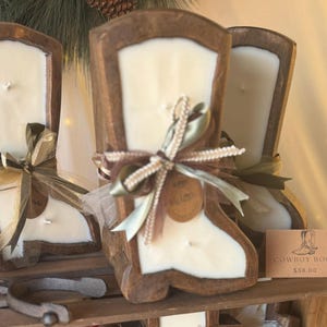 Cowboy Boot Candle: Hand-Poured Soy Wax Rustic Western Decor