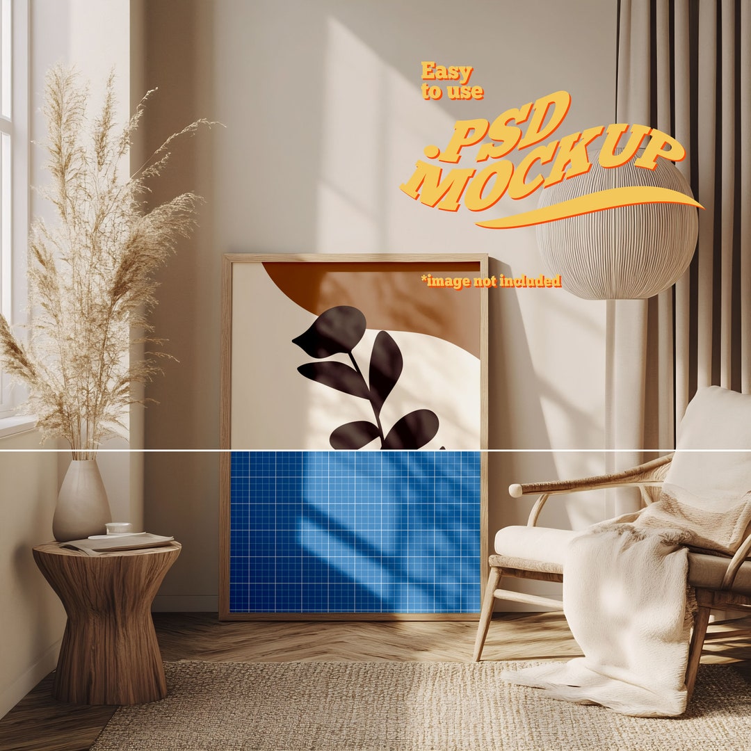 Aesthetic Pleasing Art Frame Photoshop Mockup Customizable Display ...