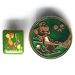 Vintage children's badges with clasps, Soviet badges,Soviet animation