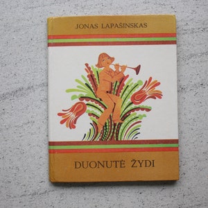 Old poetry book for children in Lithuanian, Vintage children's book, Lithuanian book.