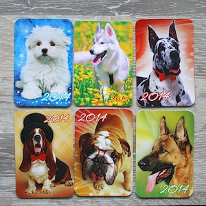 Calendriers de poche avec chiens, calendriers pour chiens 2014, cartes chiens