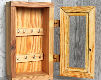 boîte à clés en bois vintage, armoire à clés, porte-clés en bois