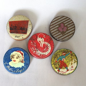 Vintage hard candy  tin box, Old candy tins