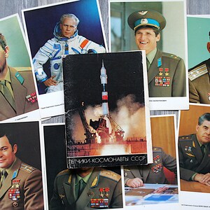 Sammlerpostkarten Set, Vintage Postkarten Piloten Kosmonauten der UdSSR,