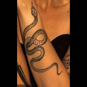 Temporary snake tattoo