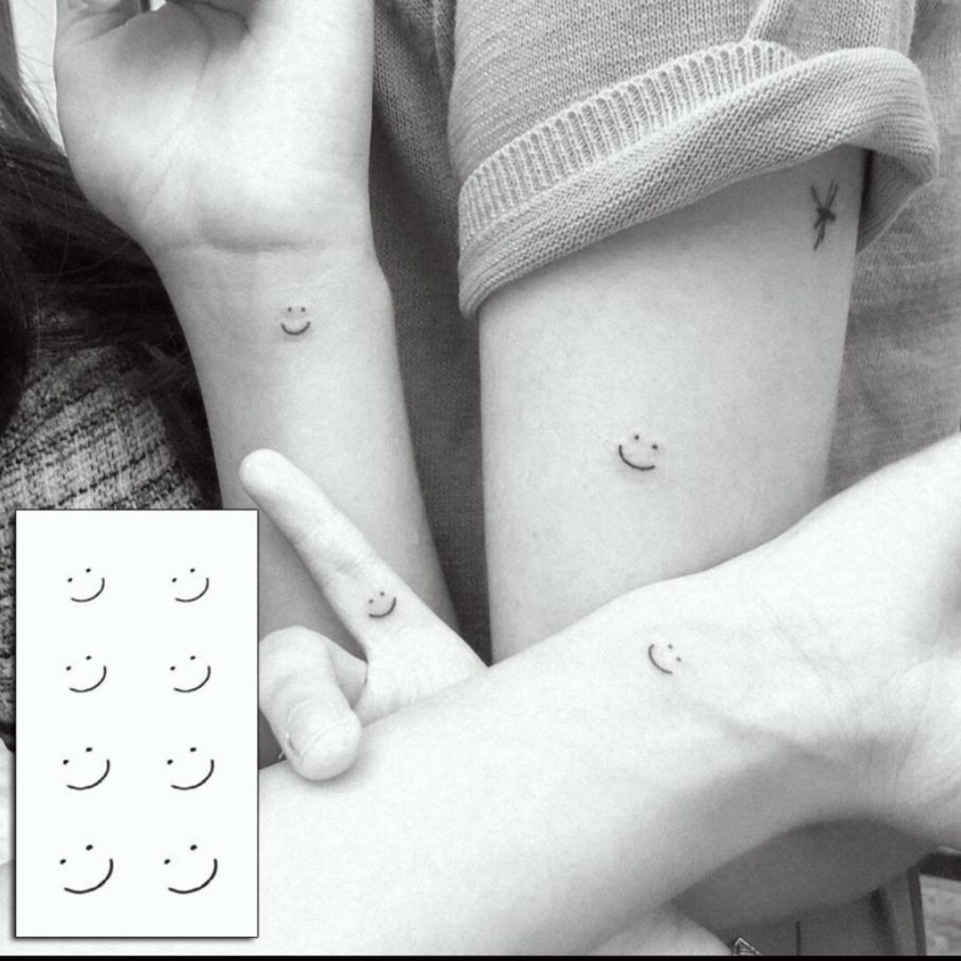 Temporary Small Smiley Tattoos 8 Pieces - Etsy