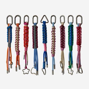 Rope Bag Charms for Purse or Handbag Decor, Aesthetic Bag Accessories, Knotted Paracord Keychain, Y2k Multi Charm Tassel, Gift Ideas