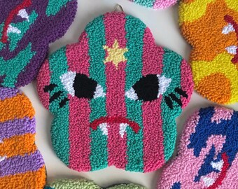 Tapiz de pared hecho a mano con aguja perforadora: decoración de habitación infantil con hilo