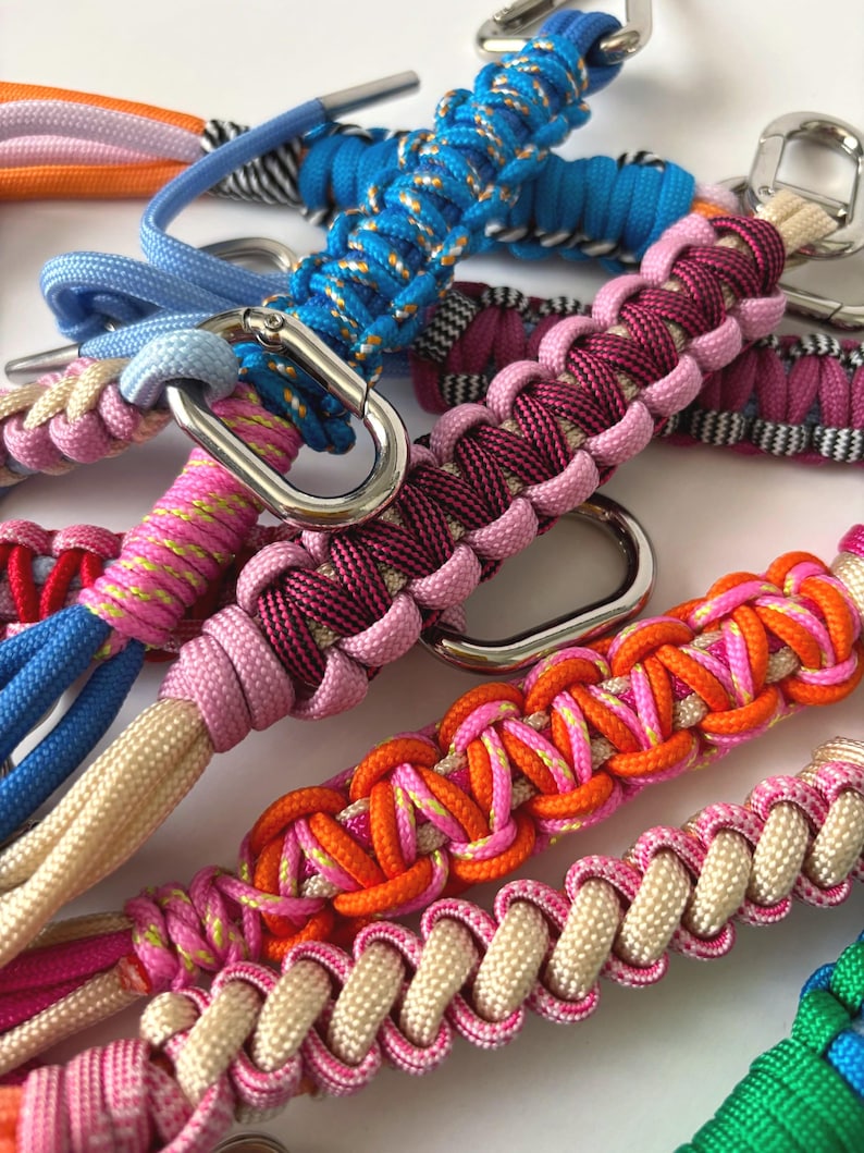 Keychain Y2k Rope Paracord Rope Bag Charm: Knotted Keychain Tassel, Y2K Purse Decor - Etsy