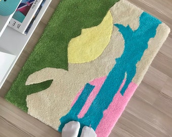 New Modern Look Area Rug Hand Tufted Carpet for Living Room, Kids Room, Decor Rug “Sunset”